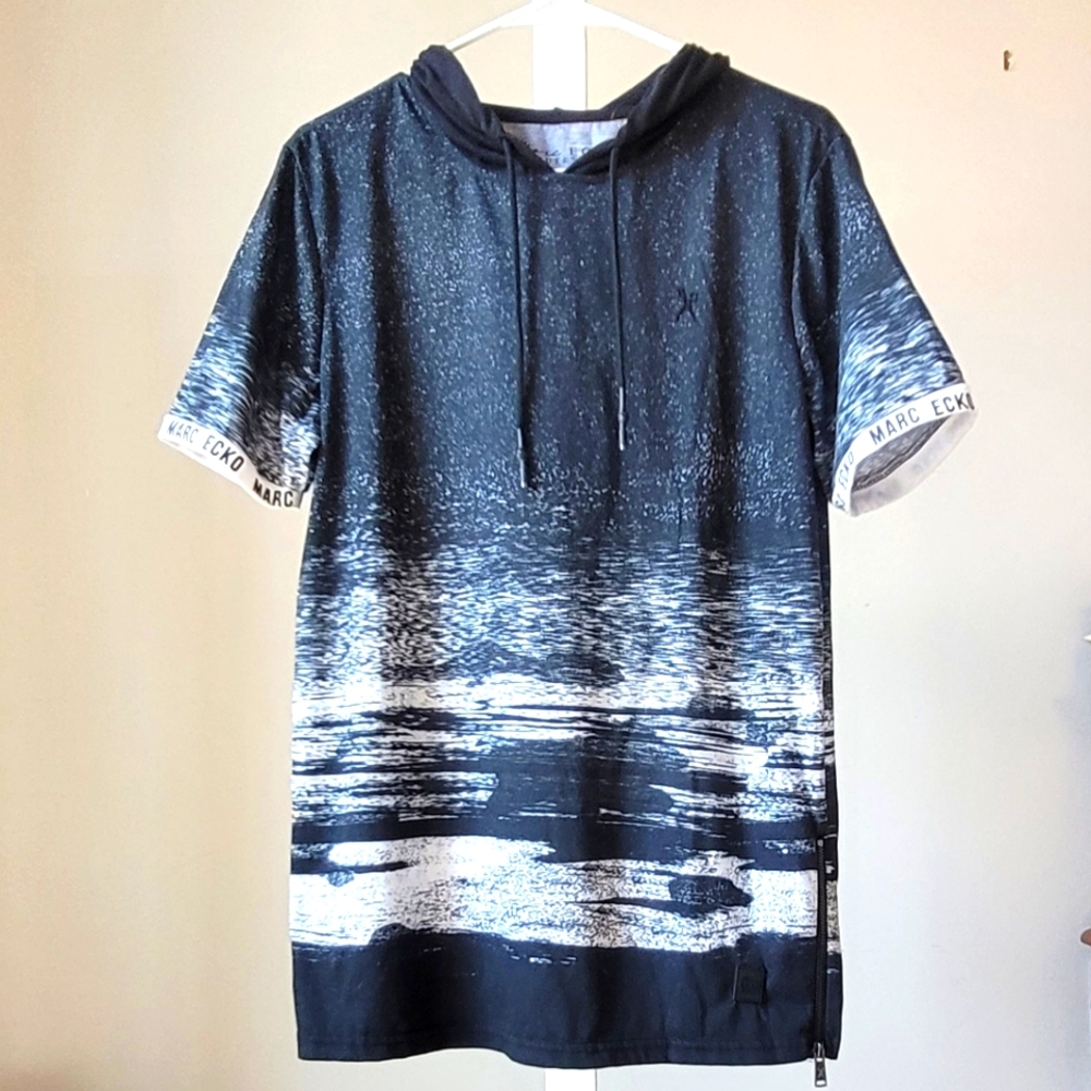 Marc Ecko | Cut & Sew | Black and White Hooded Tee | S/C